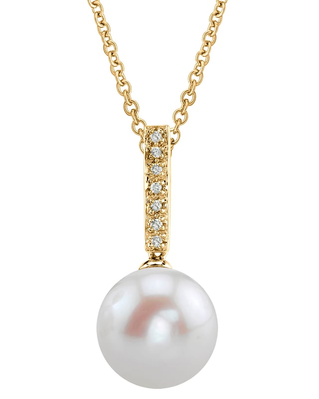 Freshwater Pearl Dangling Diamond Pendant