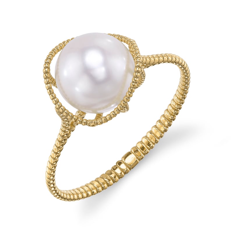 14K Gold Freshwater Pearl Raven Ring