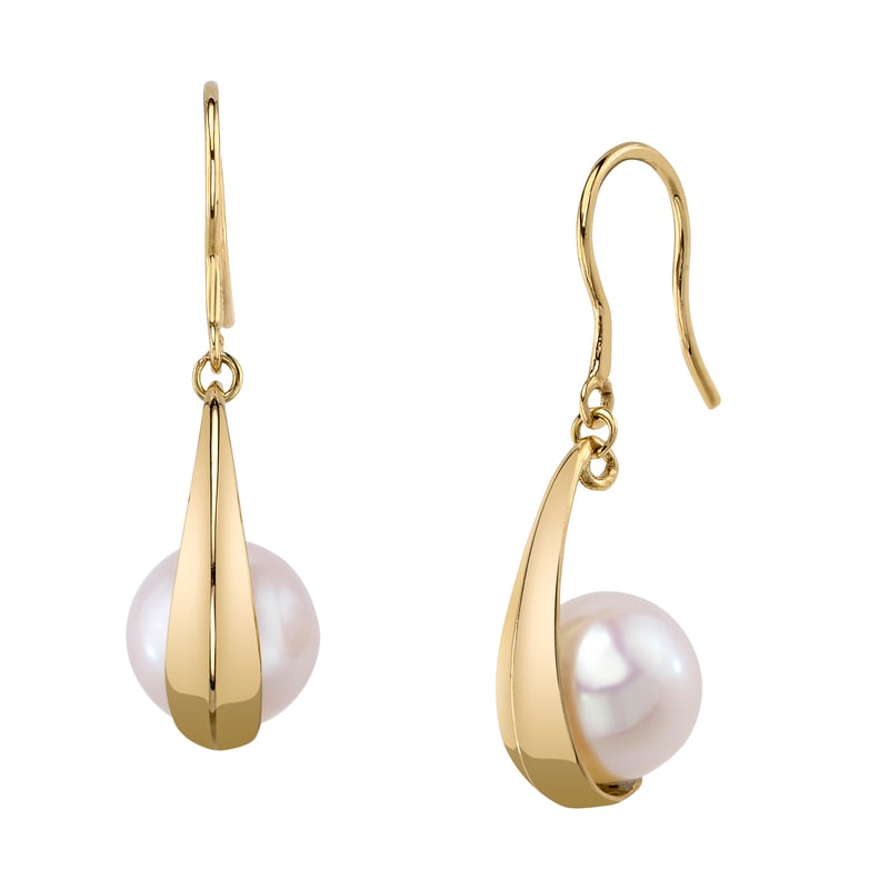 14K Gold Freshwater Pearl Regina Earrings