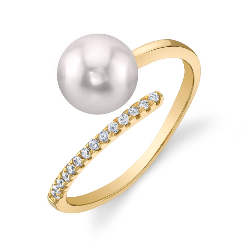 White South Sea Pearl & Diamond Valentina Ring