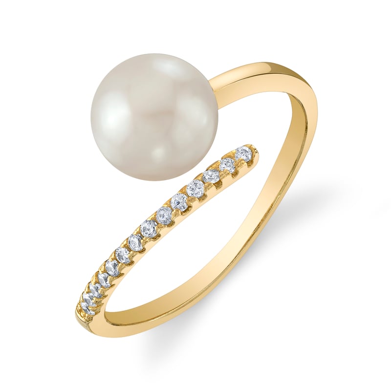 Freshwater Pearl & Diamond Valentina Ring