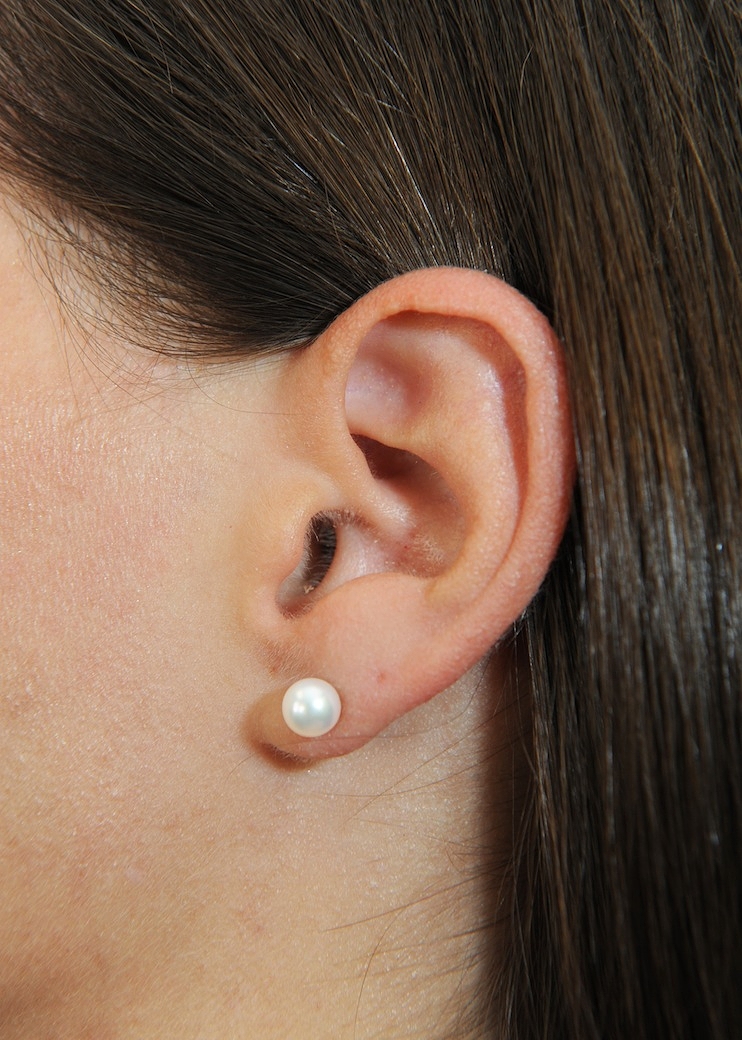 6.57.0mm White Akoya Pearl Stud Earrings | The Pearl Source