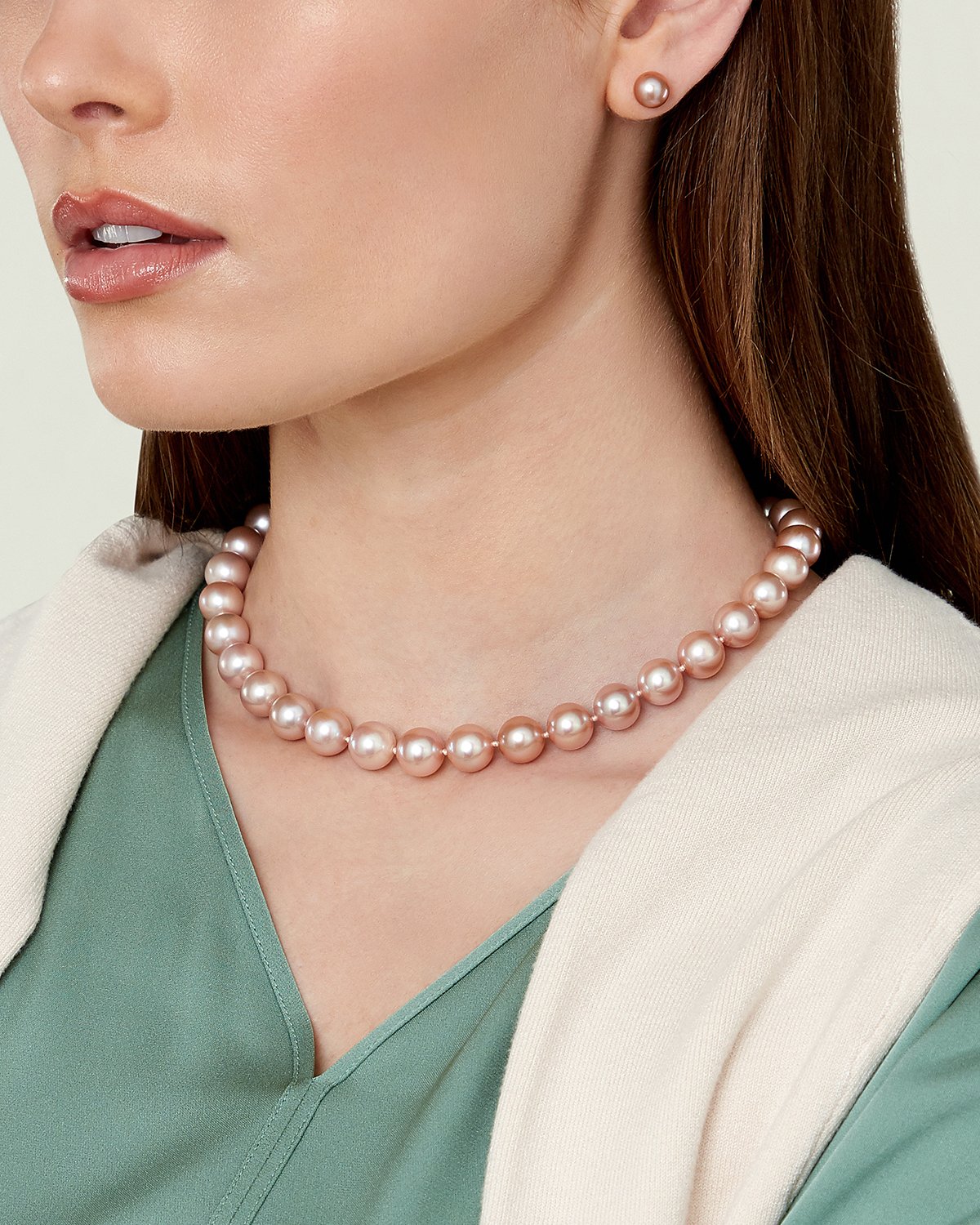 9 5 10 5mm Pink Freshwater Pearl Necklace Aaa Quality