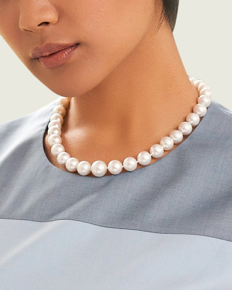 9-11mm White South Sea Pearl Necklace - AAA Quality