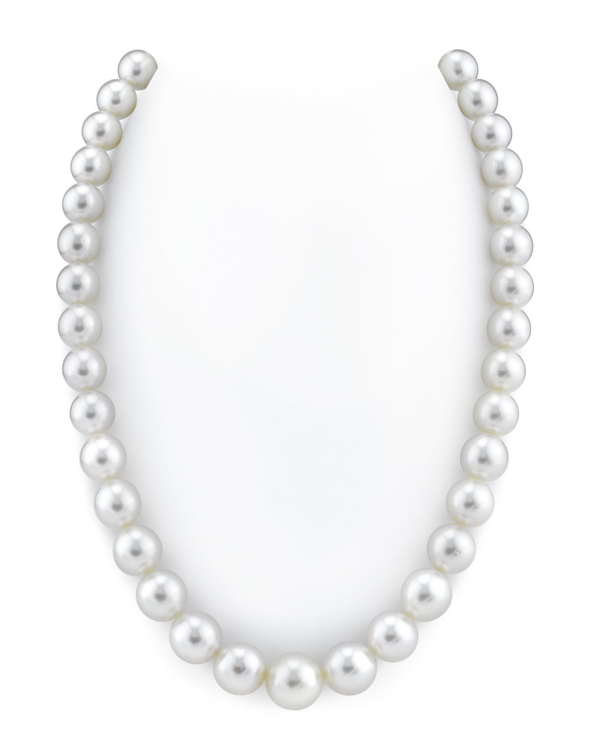 10-12.6mm White Round South Sea Pearl Necklace - GIA Certified