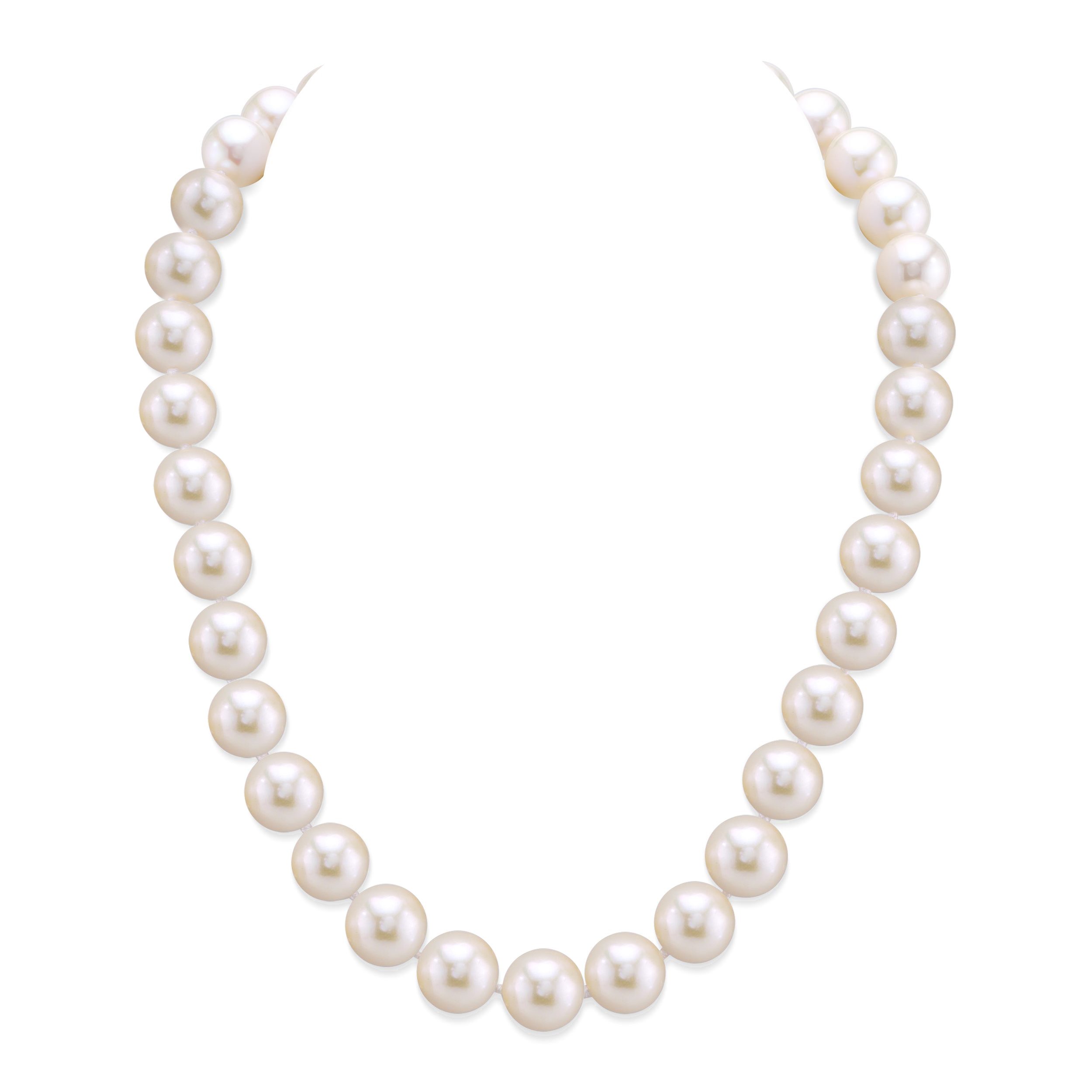 10.5-11.5mm White Freshwater Pearl Necklace- AAAA Quality