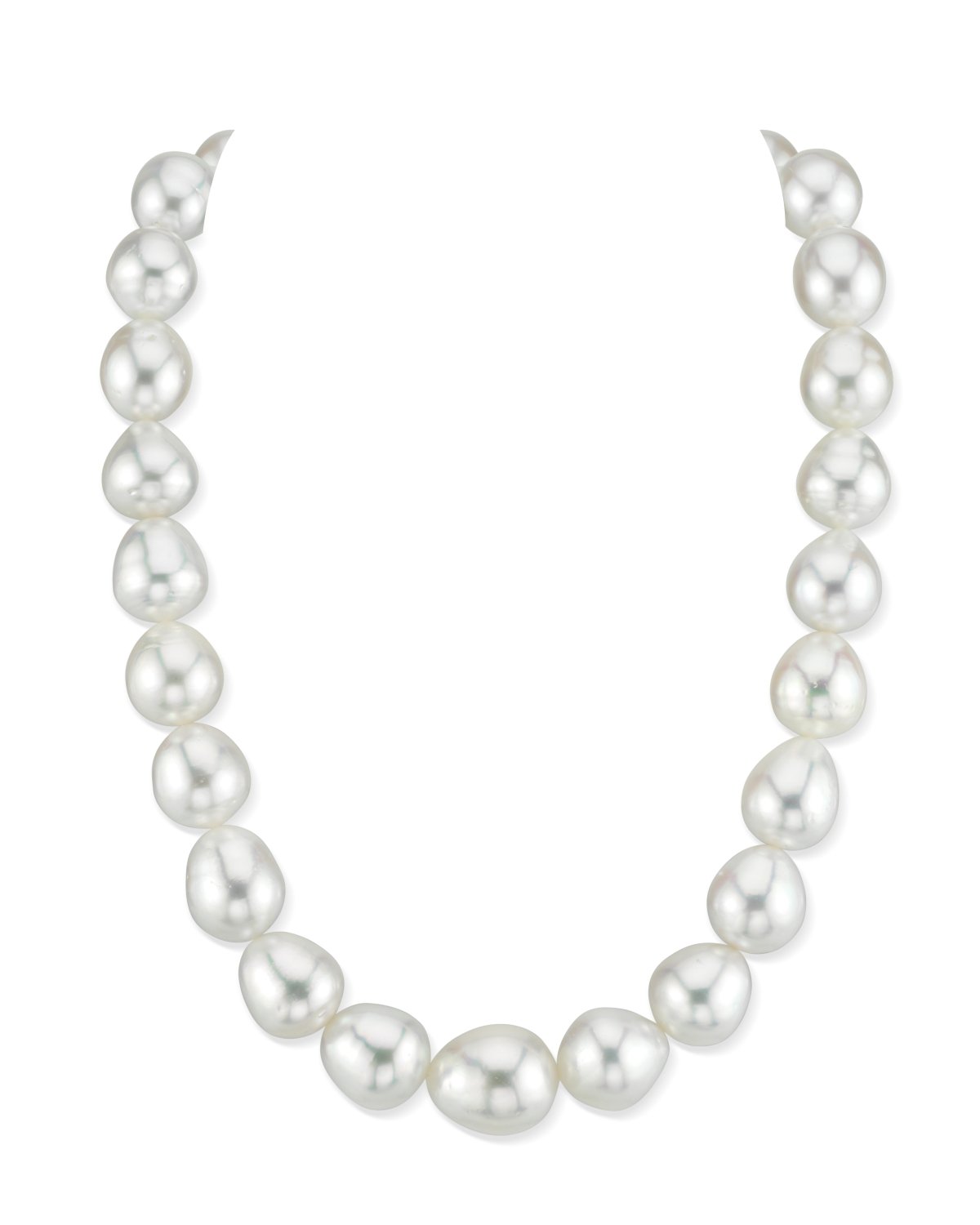 11-13mm White South Sea Drop Oval Pearl Necklace - AAA Quality