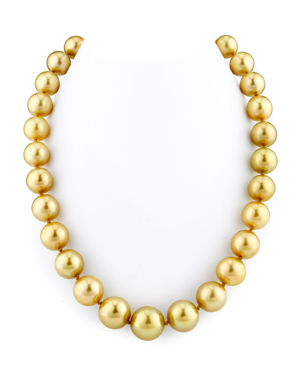 12-14mm Golden South Sea Pearl Necklace - AAA Quality