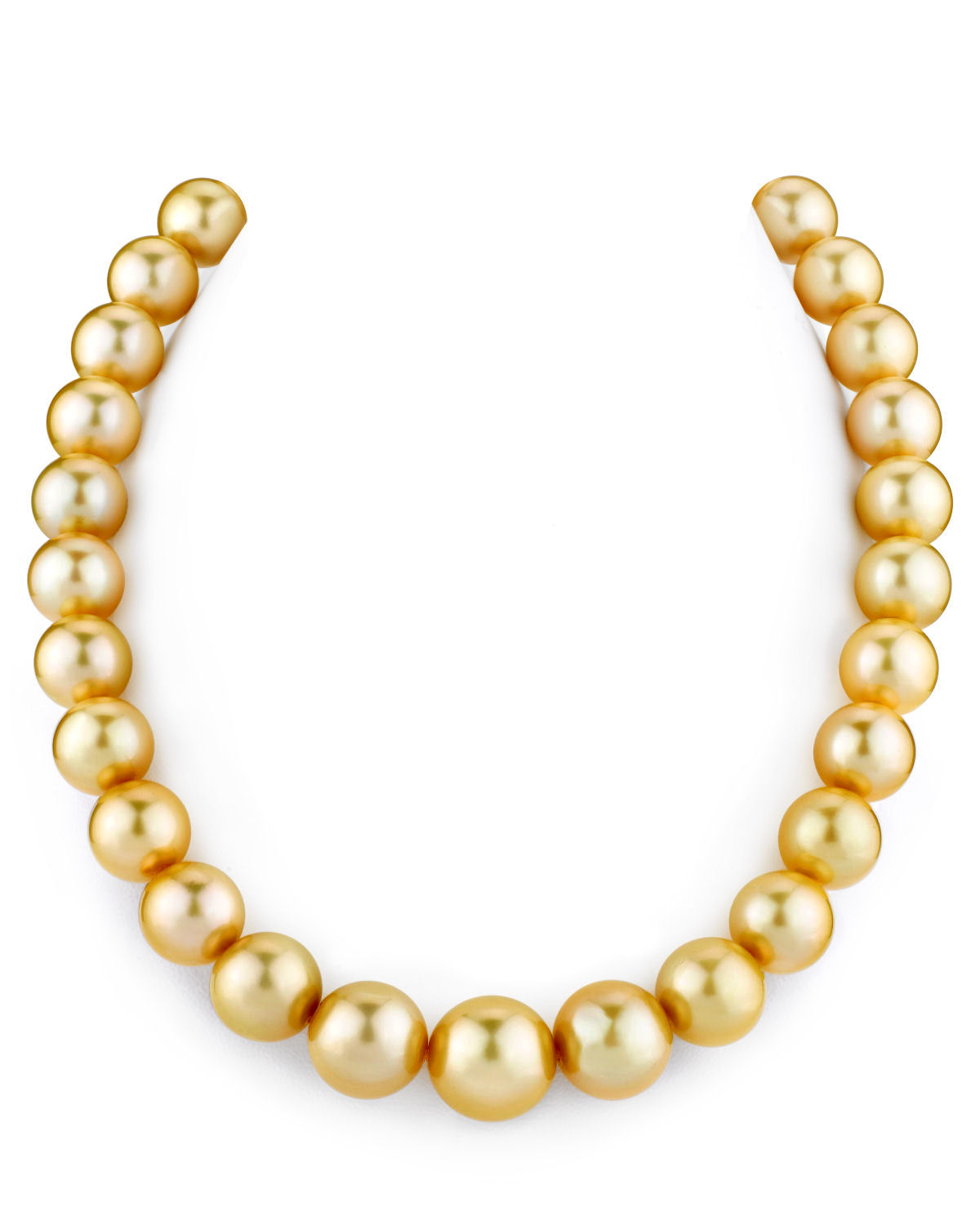 12-15mm Golden South Sea Pearl Necklace - AAAA Quality