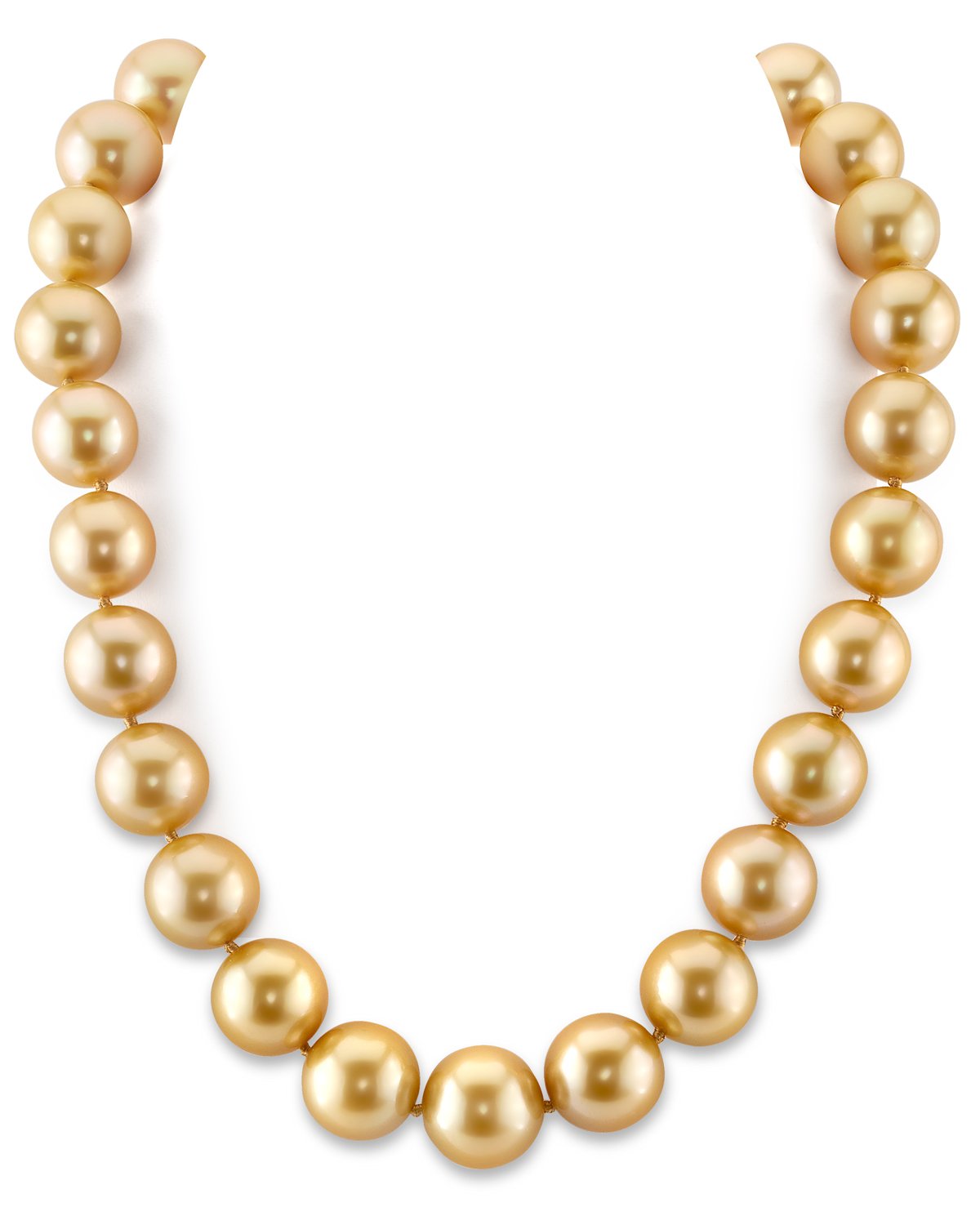 15-16mm Golden South Sea Pearl Necklace - AAAA Quality