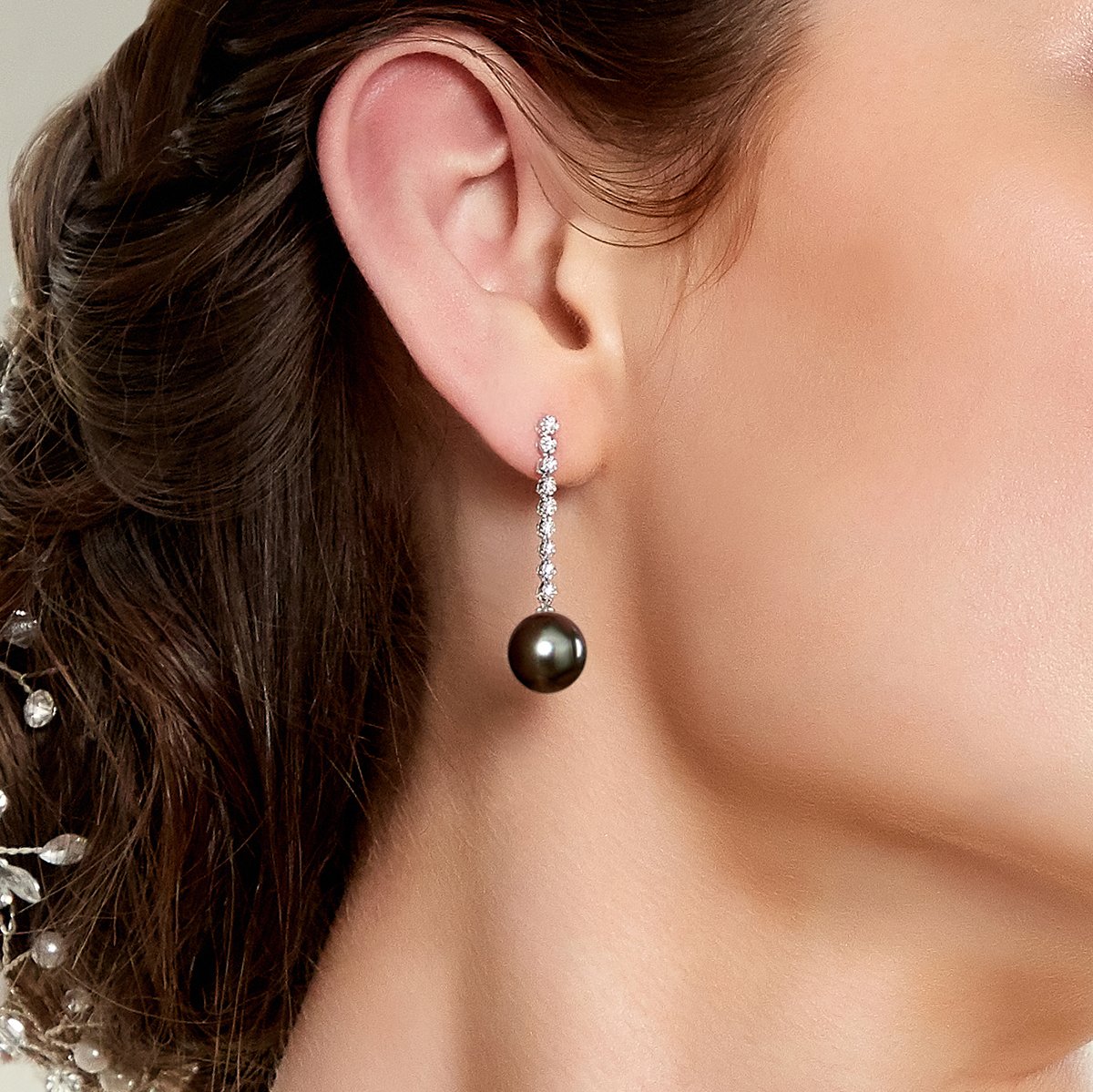 Tahitian South Sea Pearl & Diamond Serena Earrings