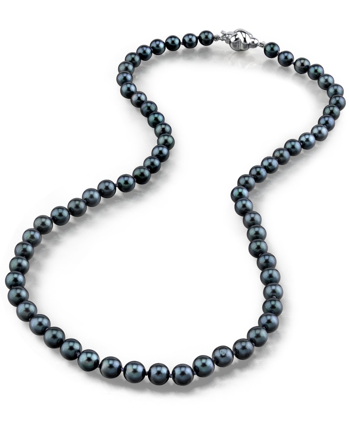 5.0-5.5mm Japanese Akoya Black Choker Length Pearl Necklace- AA+ Quality