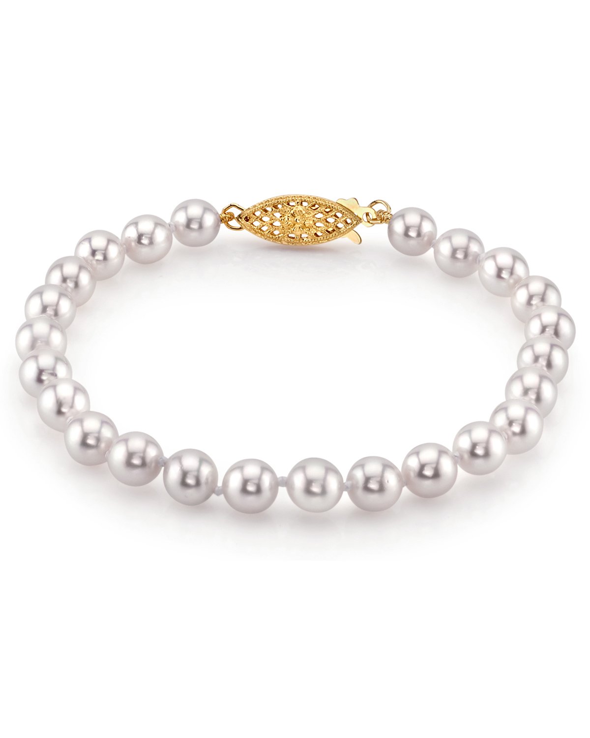 6.0-6.5mm Akoya White Pearl Bracelet- Choose Your Quality