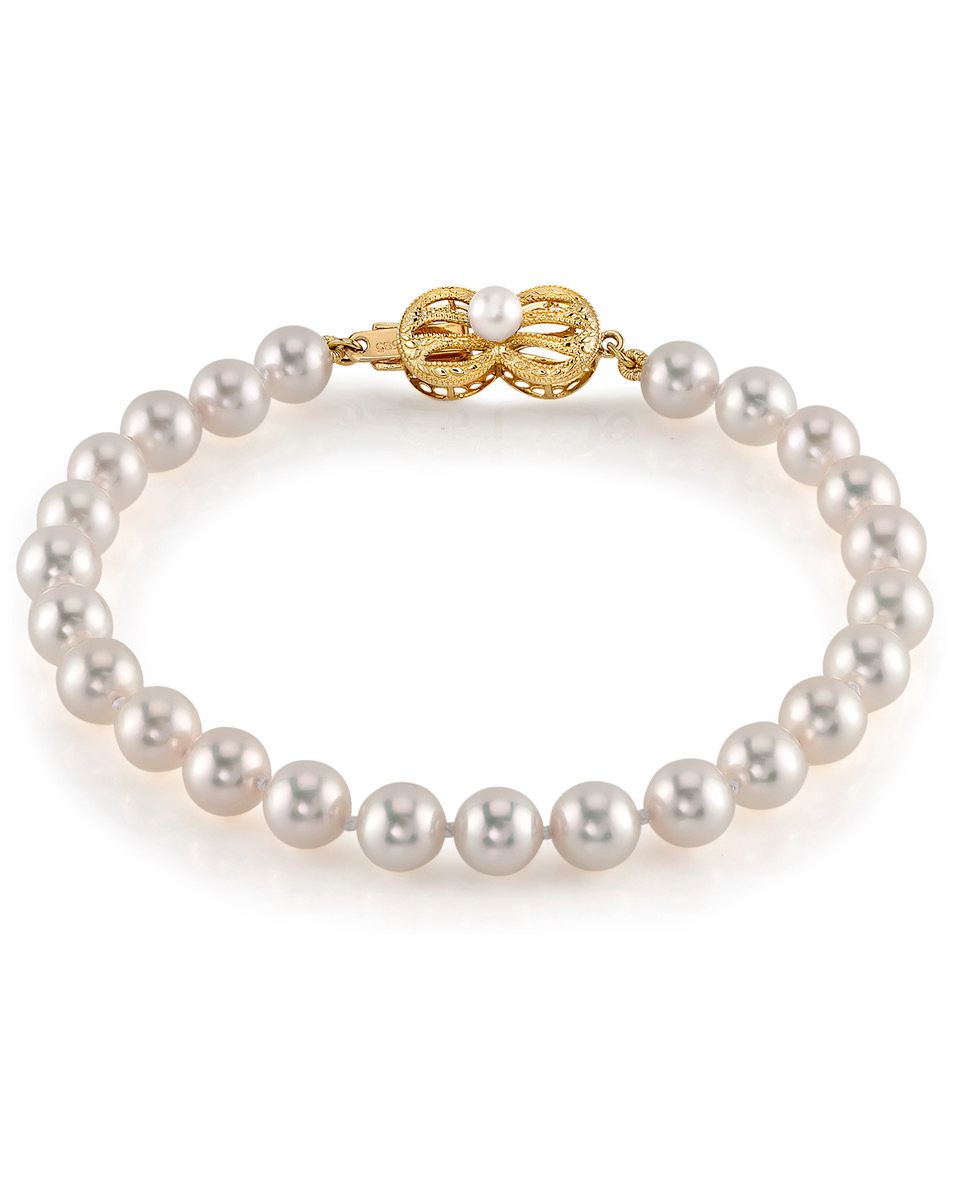 6.0-6.5mm Hanadama Akoya White Pearl Bracelet