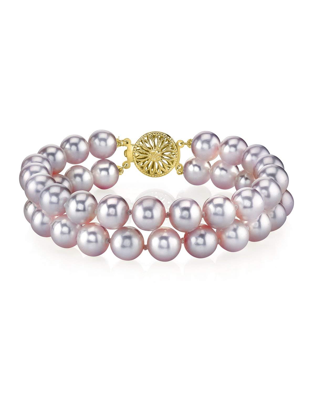 6.5-7mm Pink Freshwater Double Pearl Bracelet - AAA Quality