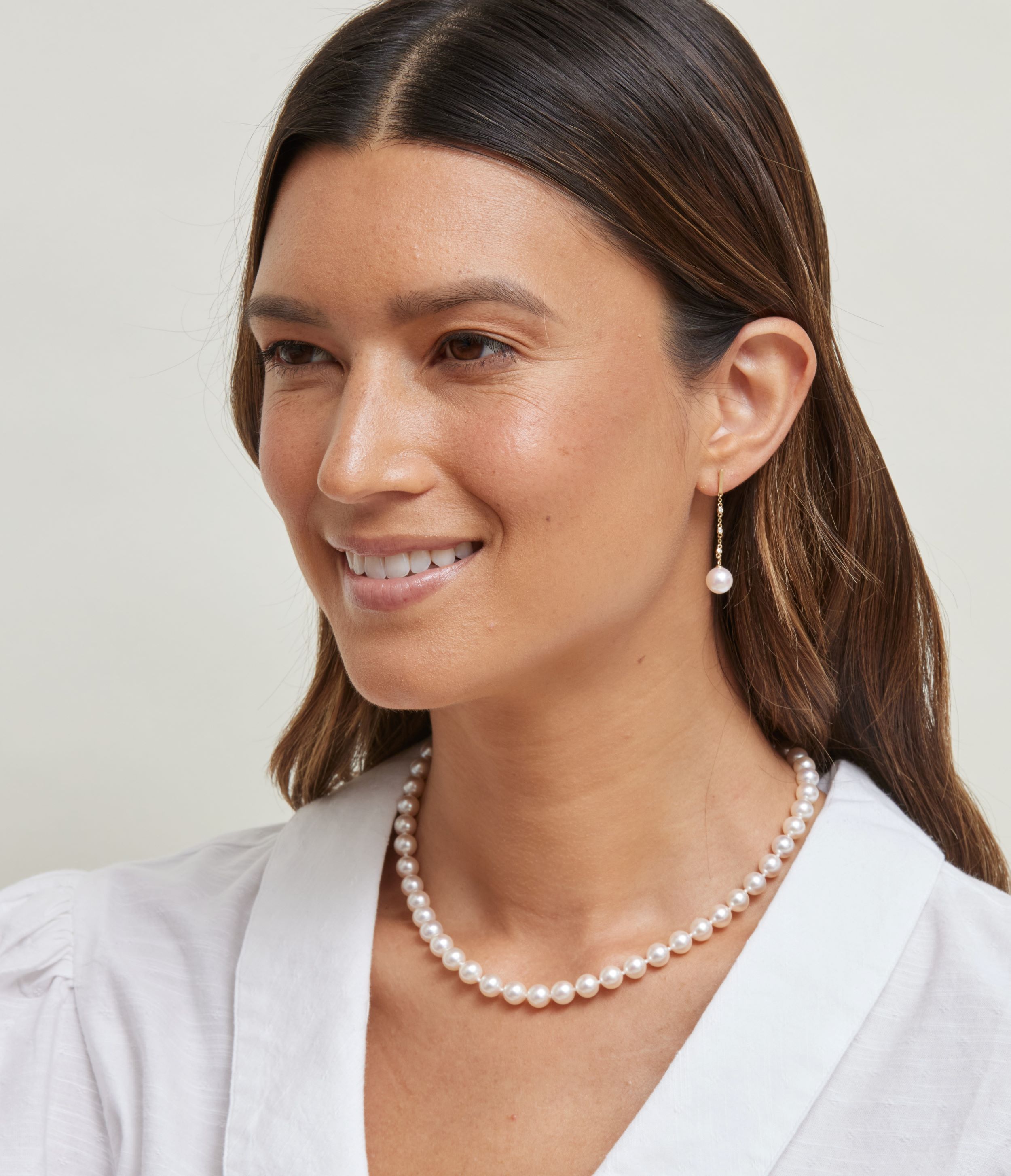 White South Sea Pearl & Diamond Estelle Earrings