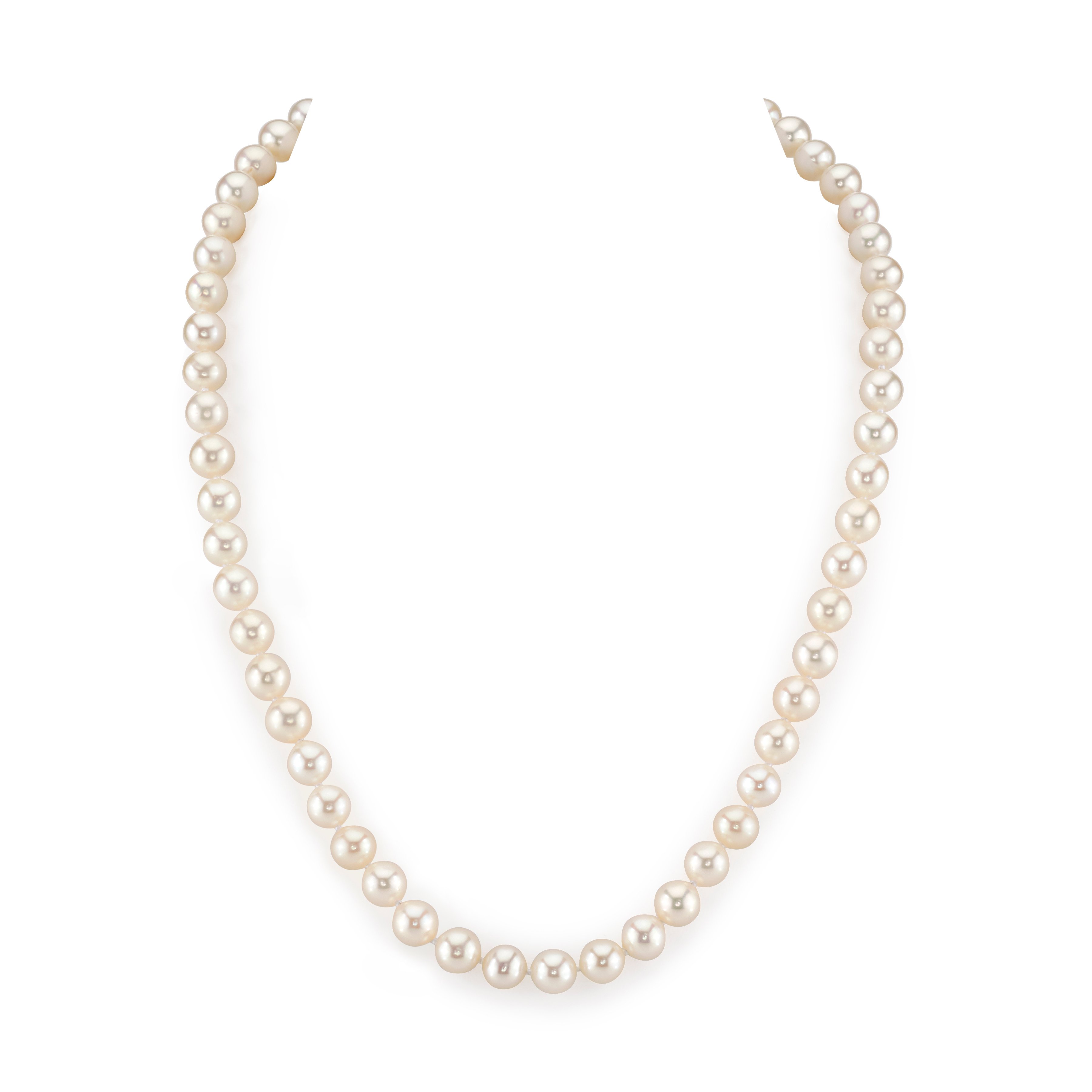 7-7.5mm White Freshwater Choker Length Pearl Necklace