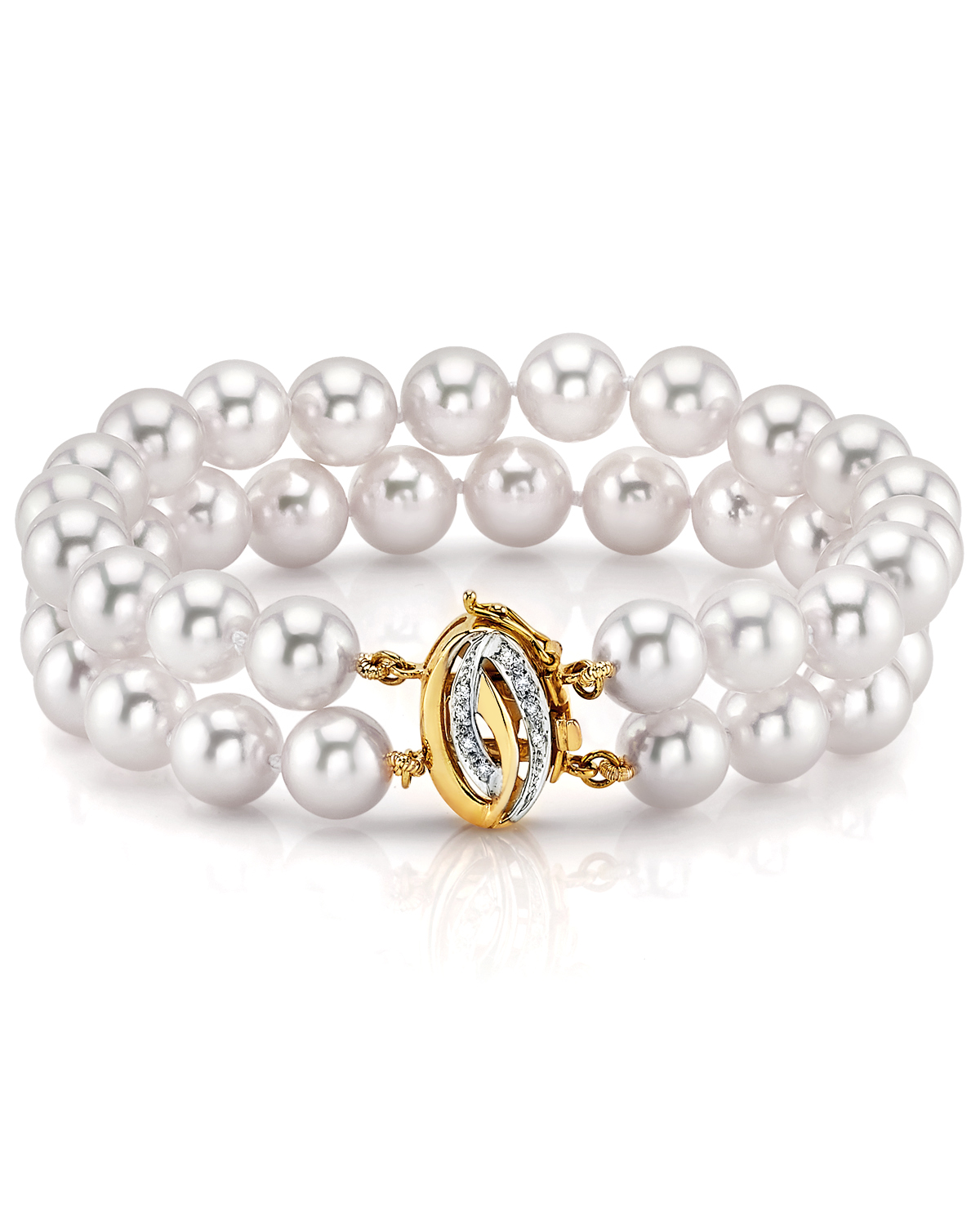 Japanese Large Akoya White Pearl Double Bracelet- Choose Your Quality