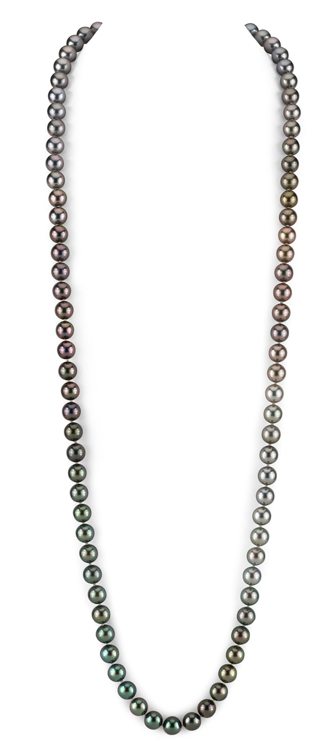 9-10mm Color Graduated Tahitian South Sea Pearl Necklace - AAAA Quality