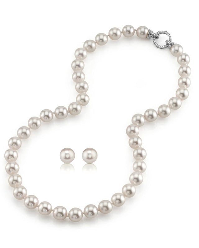 7.5-8.0mm Hanadama Pearl Necklace and Earring Set