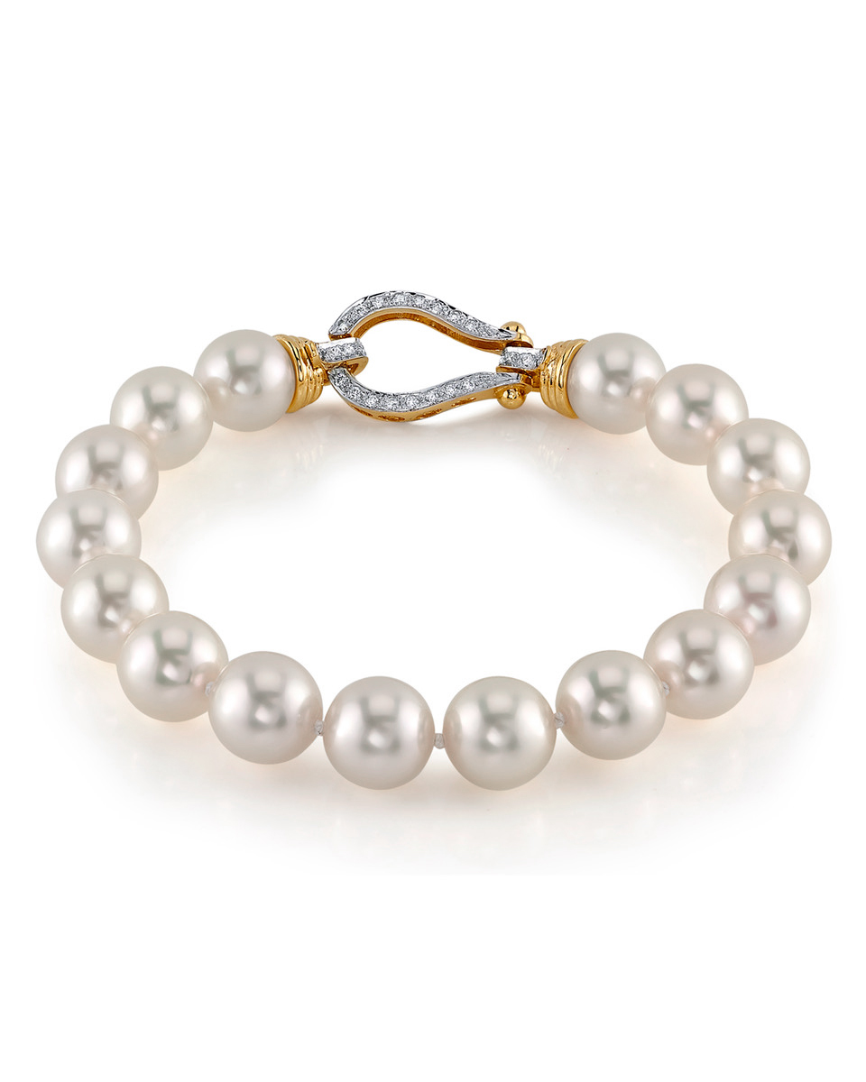 9.0-9.5mm Hanadama Akoya White Pearl Bracelet