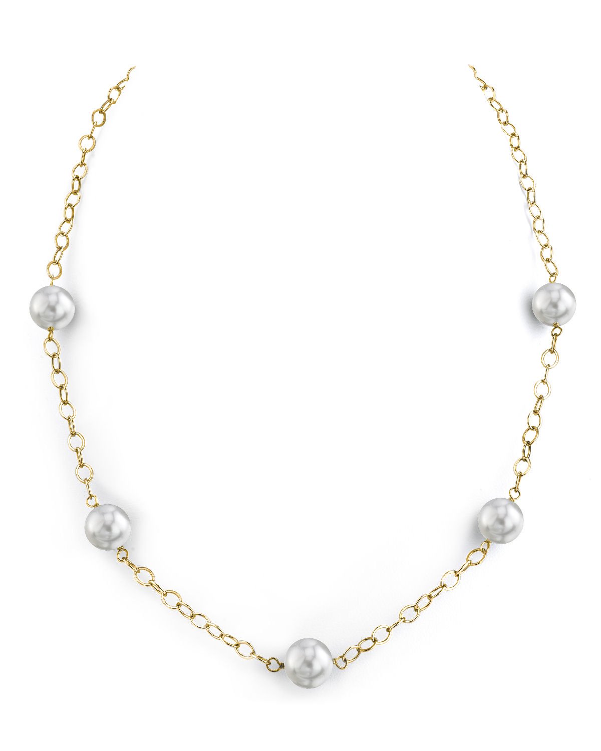 White South Sea Round Pearl Tincup Necklace