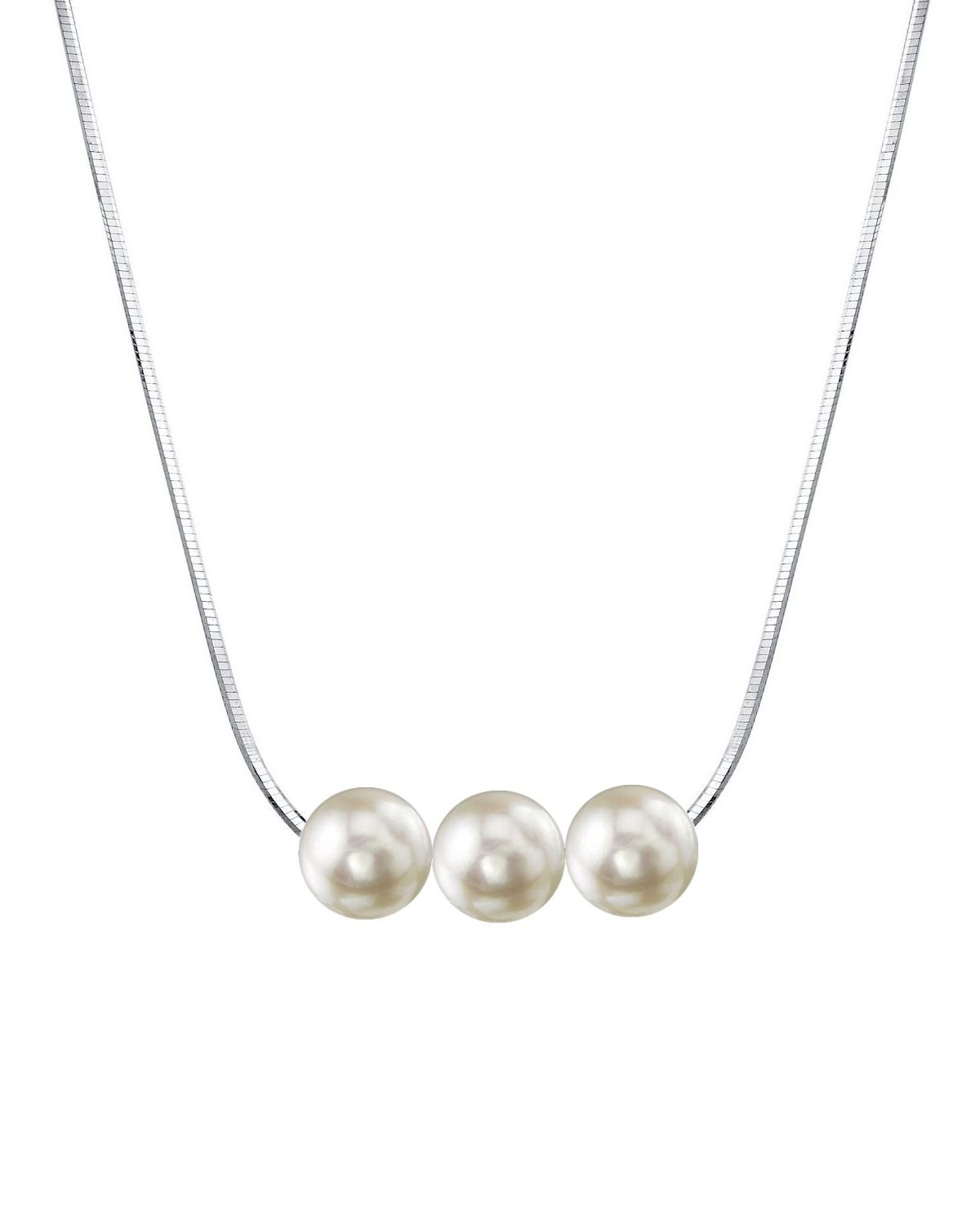 Pearl Moments - 6.5-7.0mm Akoya Pearl Silver Adjustable Chain Necklace