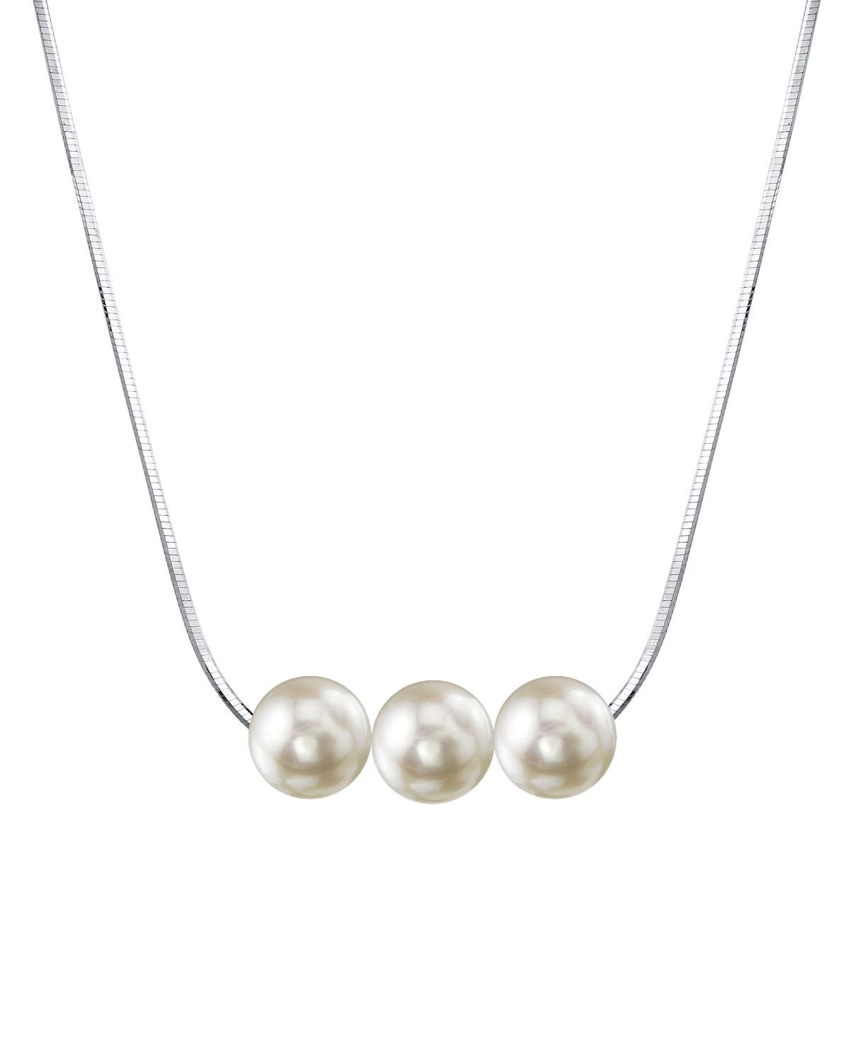 Pearl Moments - 7.0-7.5mm Akoya Pearl Silver Adjustable Chain Necklace