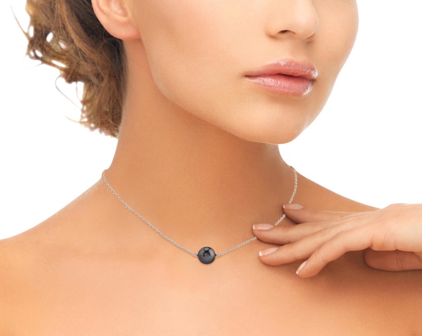 Tahitian South Sea Round Solitaire 14K Pearl Necklace