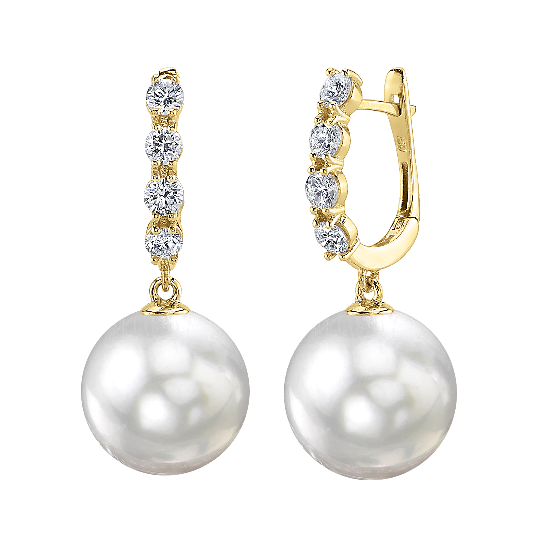 White South Sea Pearl & Diamond Belle Earrings