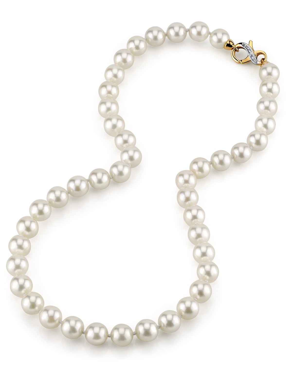 GIA Certified 9.0-9.5mm Japanese Akoya White Pearl Necklace - AAA Quality