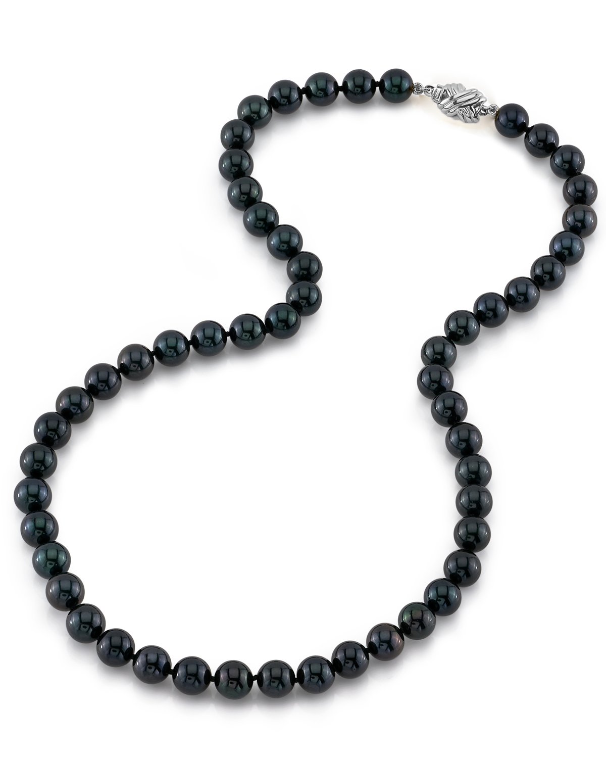 7 5 8 0mm Japanese Akoya Black Pearl Necklace AAA Quality