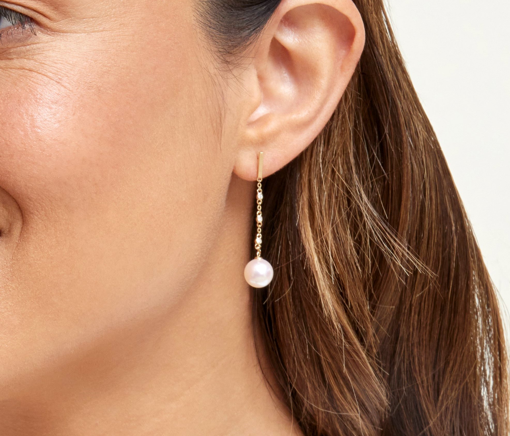 Freshwater Pearl & Diamond Estelle Earrings