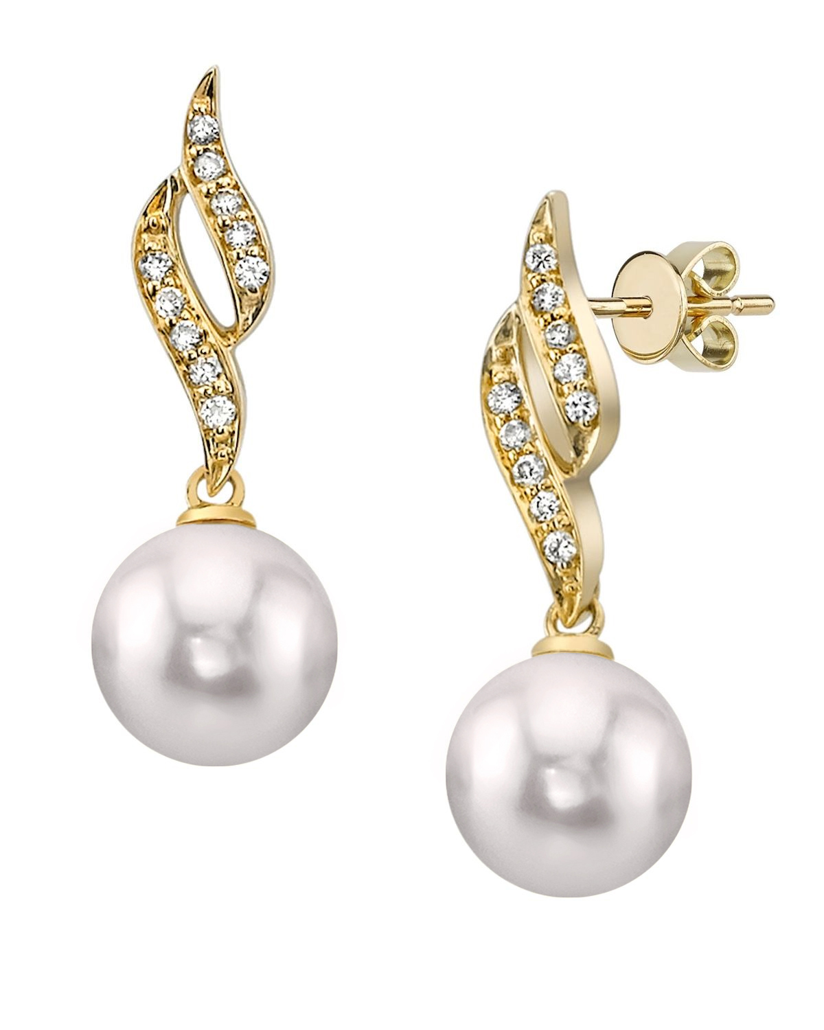 Akoya Pearl & Diamond Suzanna Earrings-Choose Your Pearl Color