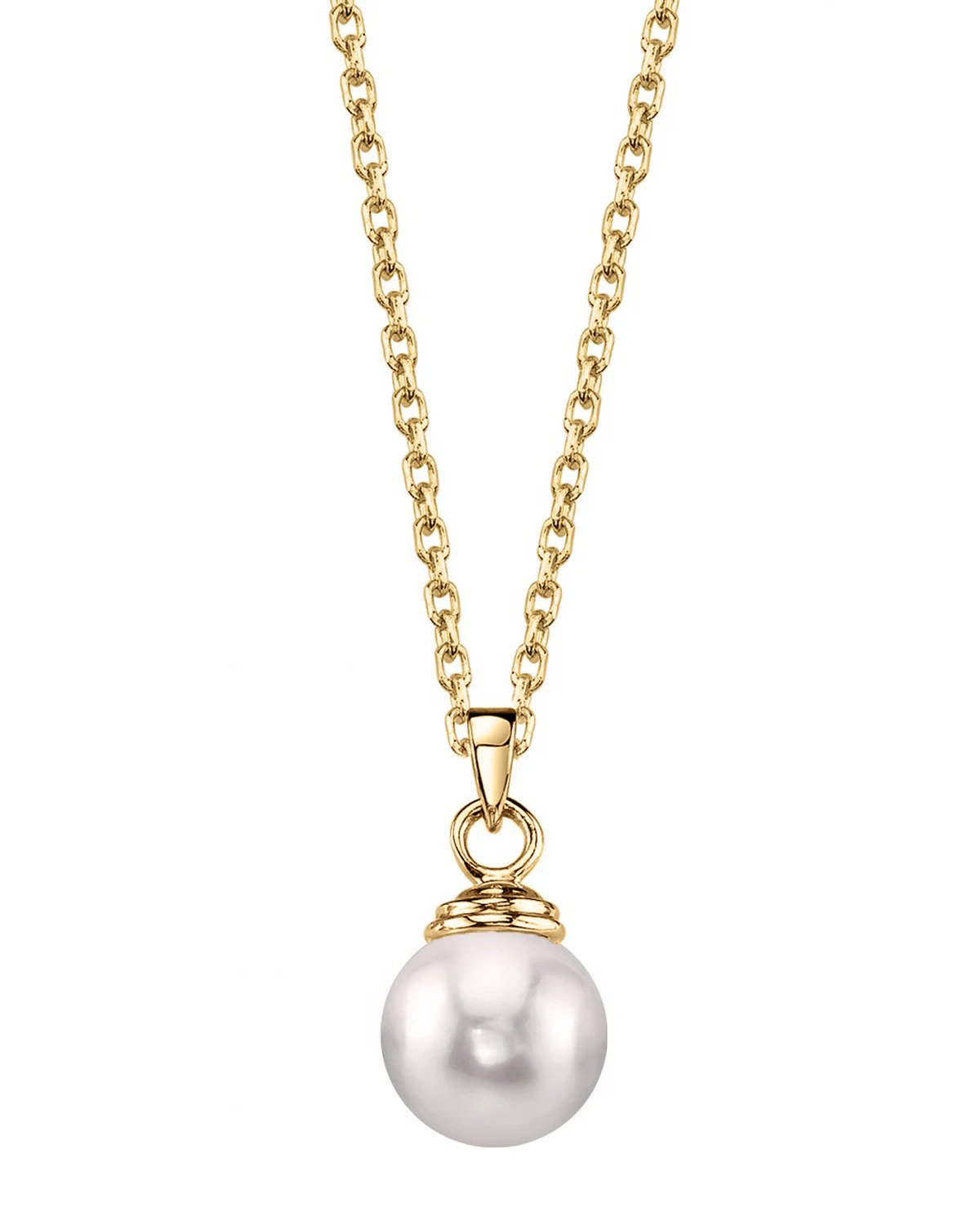 14K Gold Japanese Akoya Pearl Hope Pendant