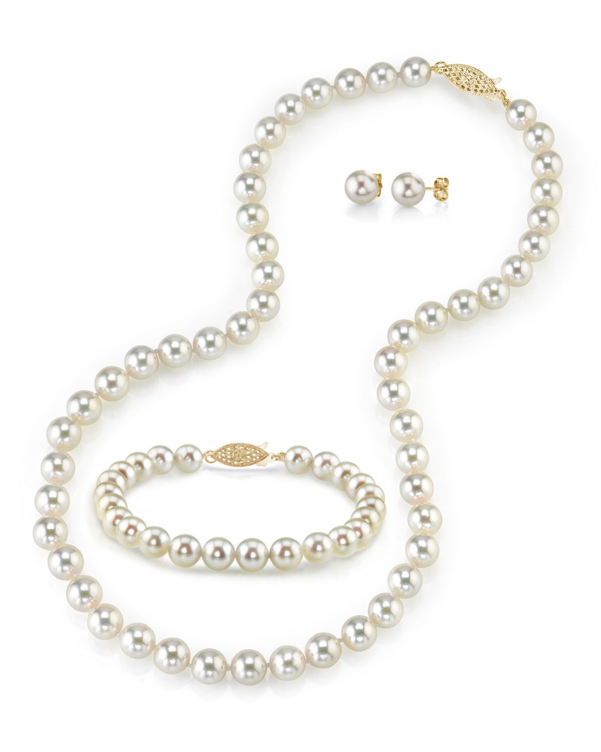 8.0-8.5mm Japanese Akoya White Pearl Set