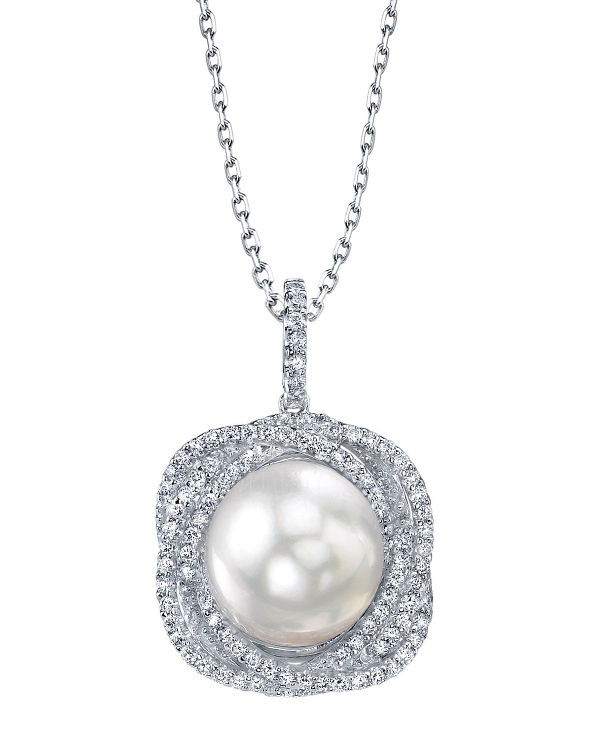 South Sea Pearl & Diamond Braided Pendant