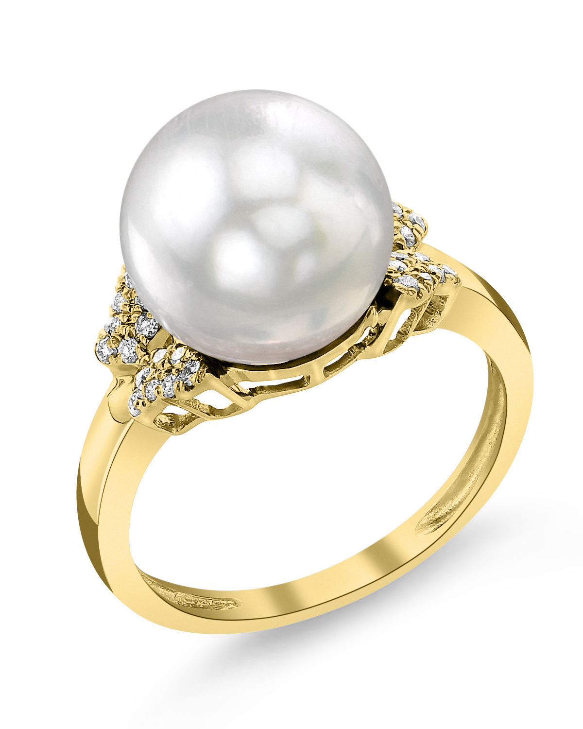 White South Sea Pearl & Diamond Nora Ring