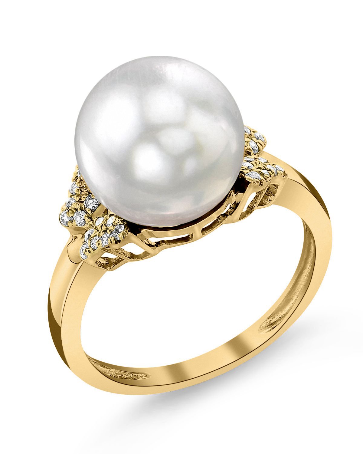 White South Sea Pearl & Diamond Nora Ring