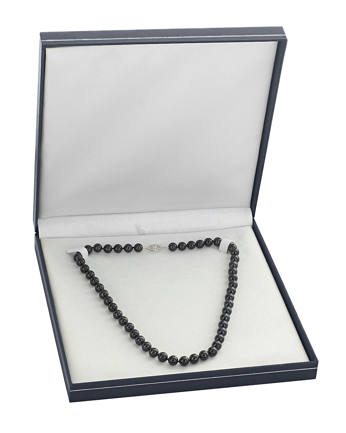 5.0-5.5mm Japanese Akoya Black Choker Length Pearl Necklace- AA+ Quality