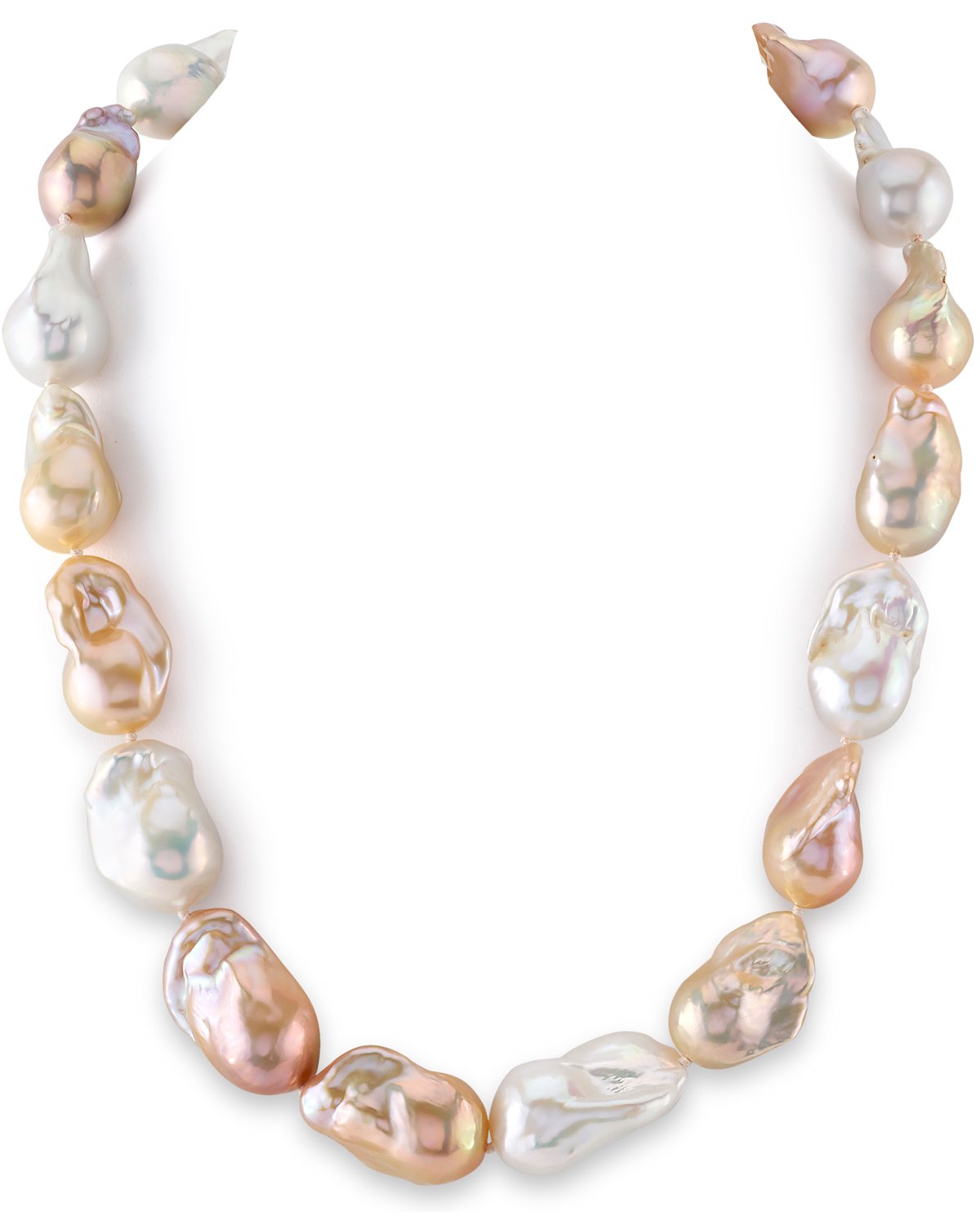 13 16mm Freshwater Multicolor Baroque Pearl Necklace Aaa Quality