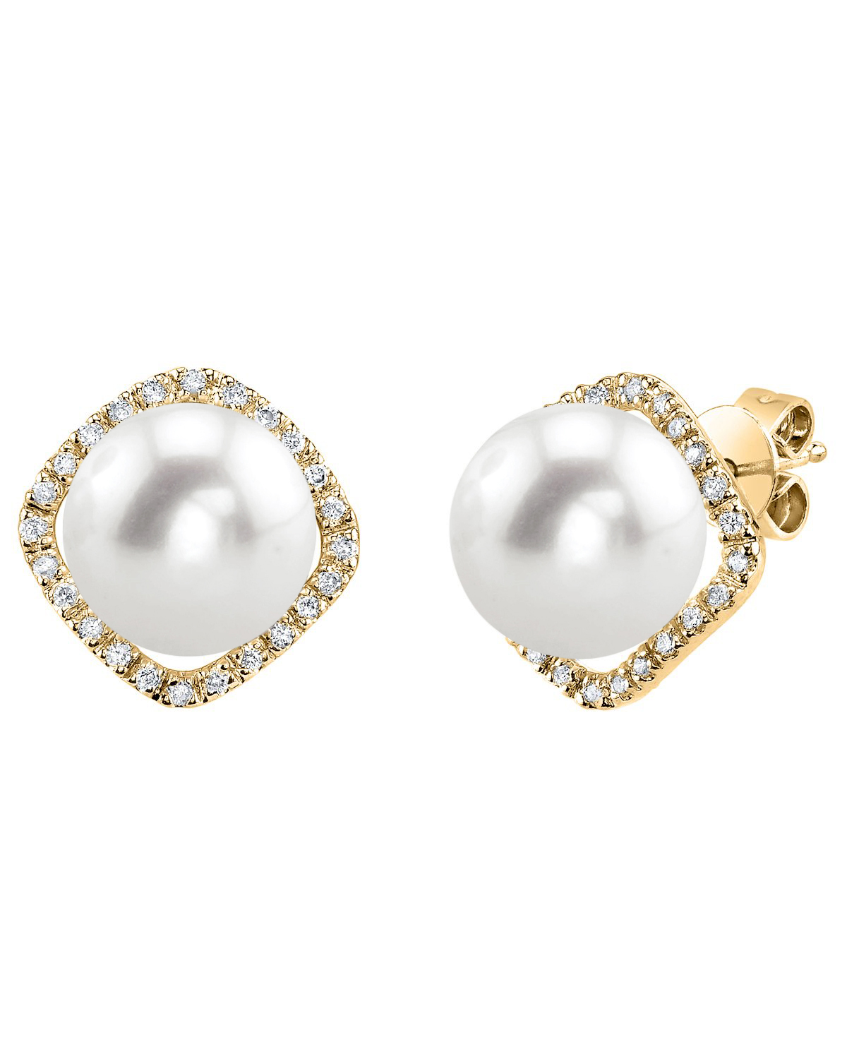 Freshwater Pearl & Diamond Ella Earrings