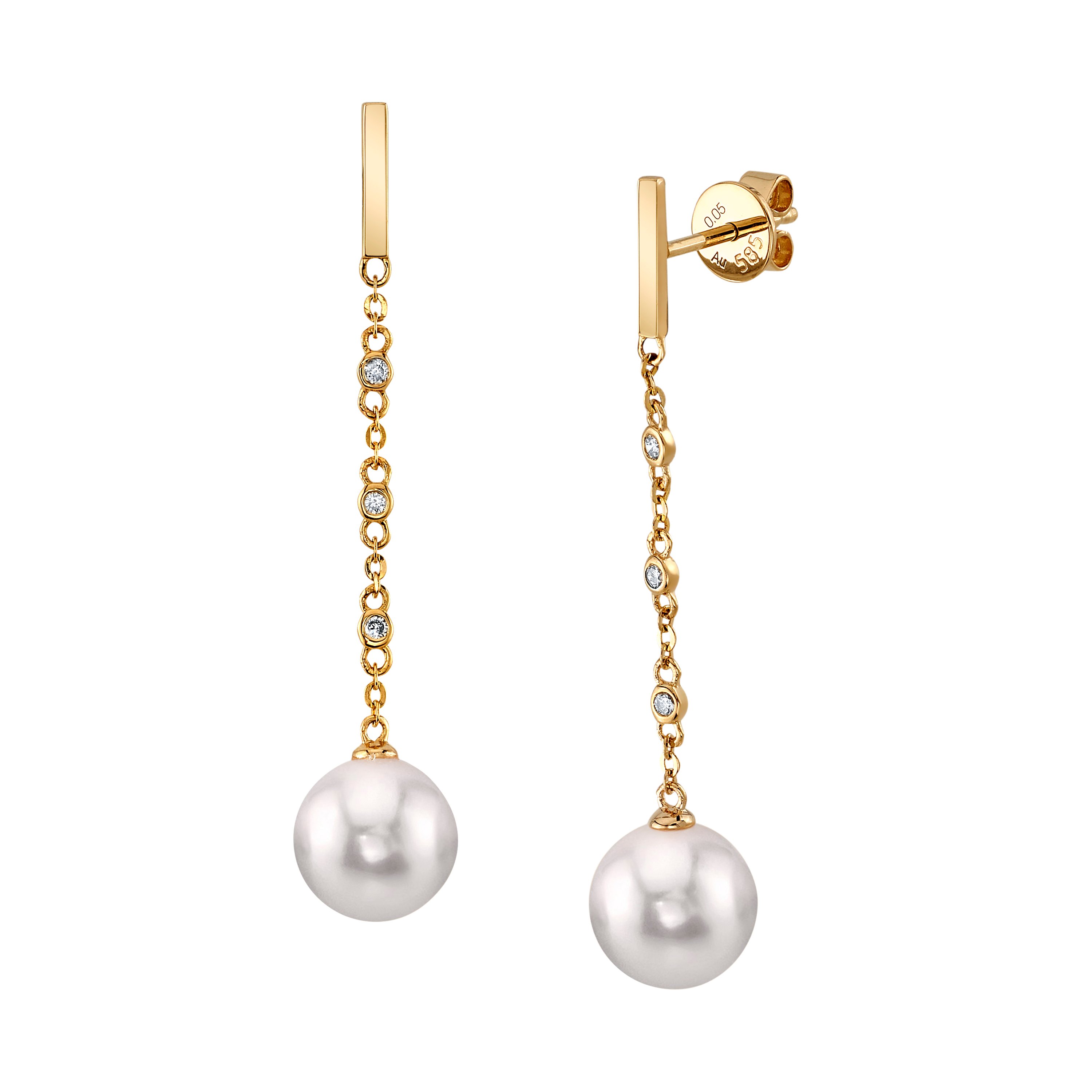 Freshwater Pearl & Diamond Estelle Earrings