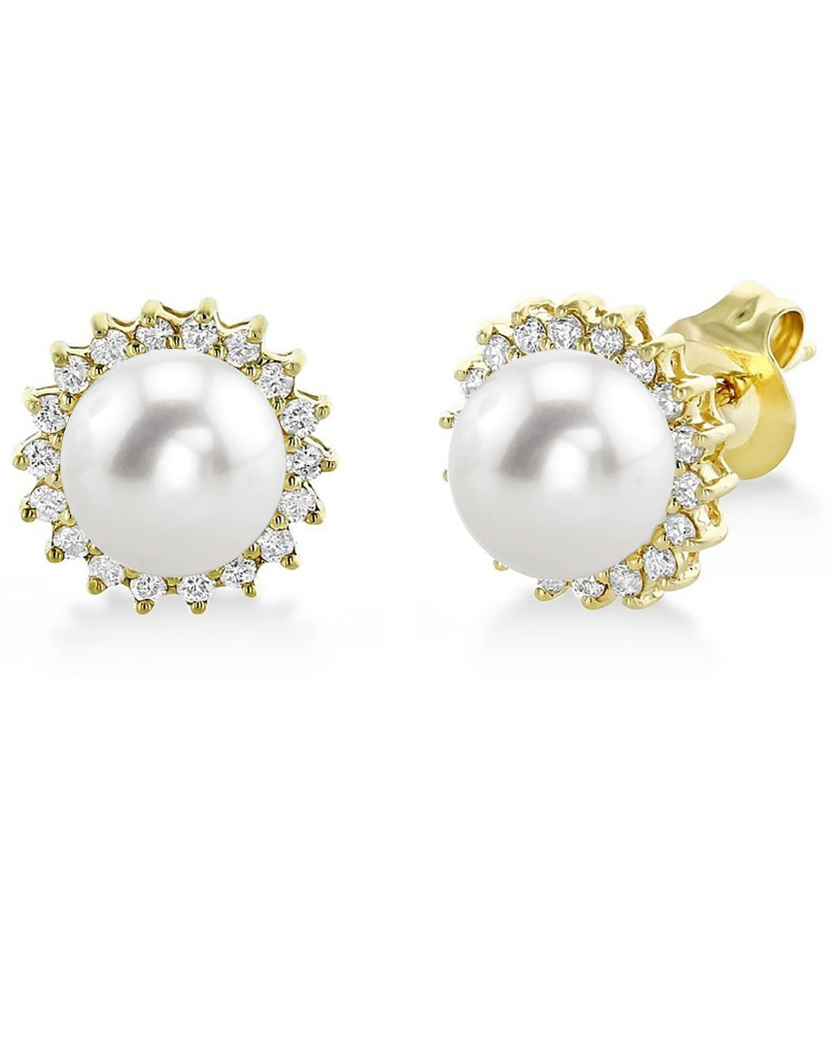 Freshwater Pearl & Diamond Tessie Earrings