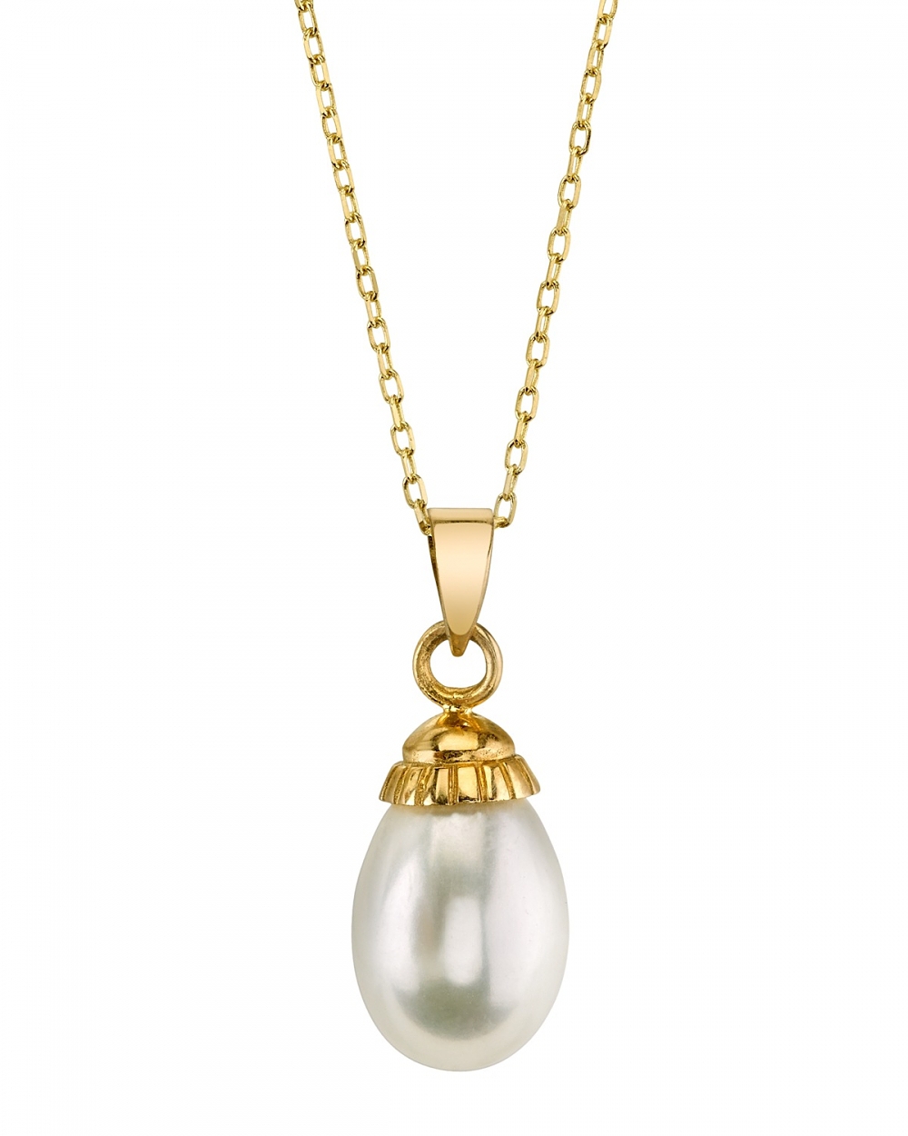 14K Gold White Freshwater Cultured Pearl Devon Pendant