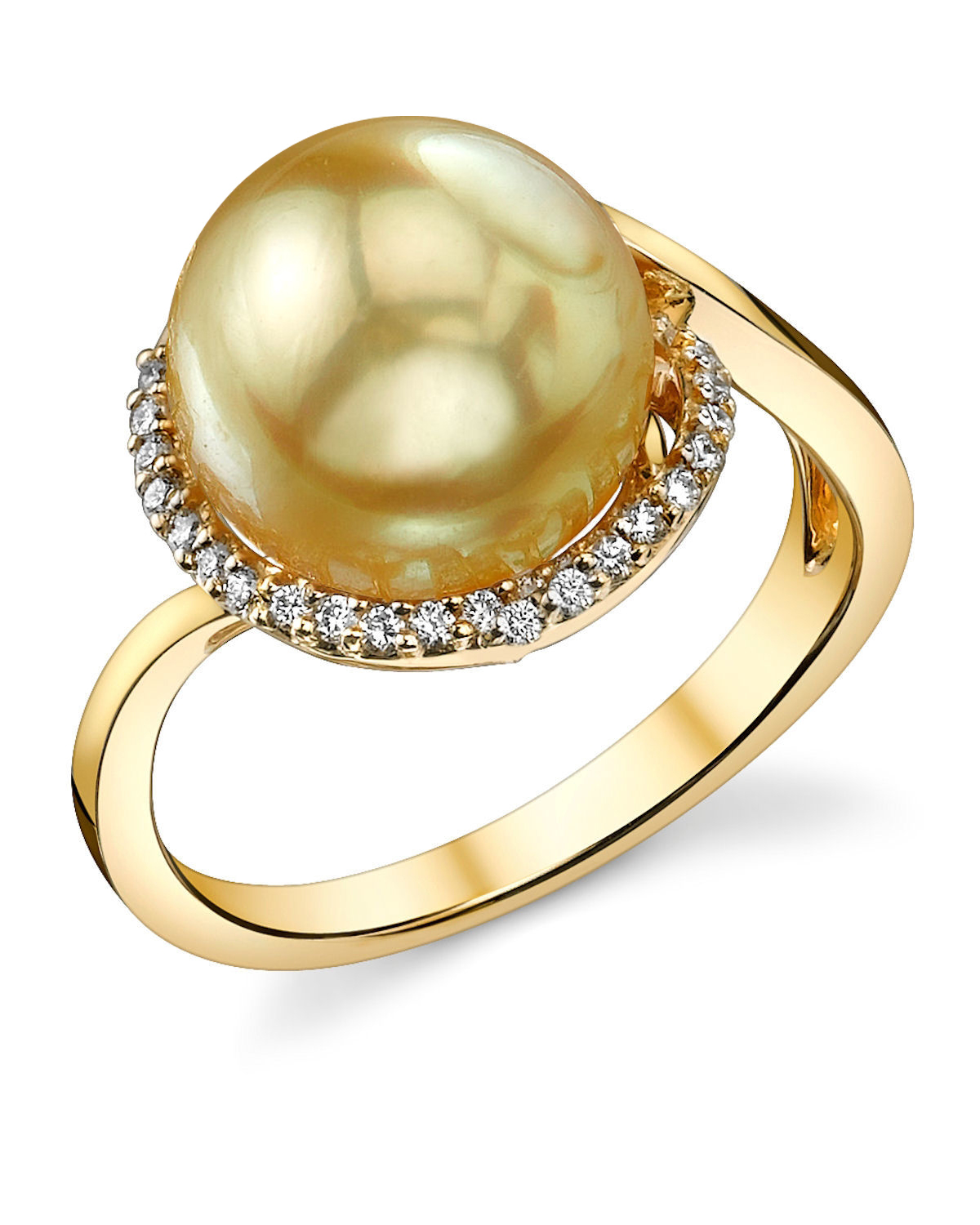 Golden Pearl & Diamond Summer Ring