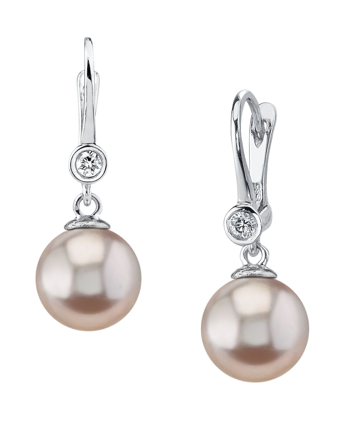 Pink Freshwater Pearl & Diamond Michelle Earrings