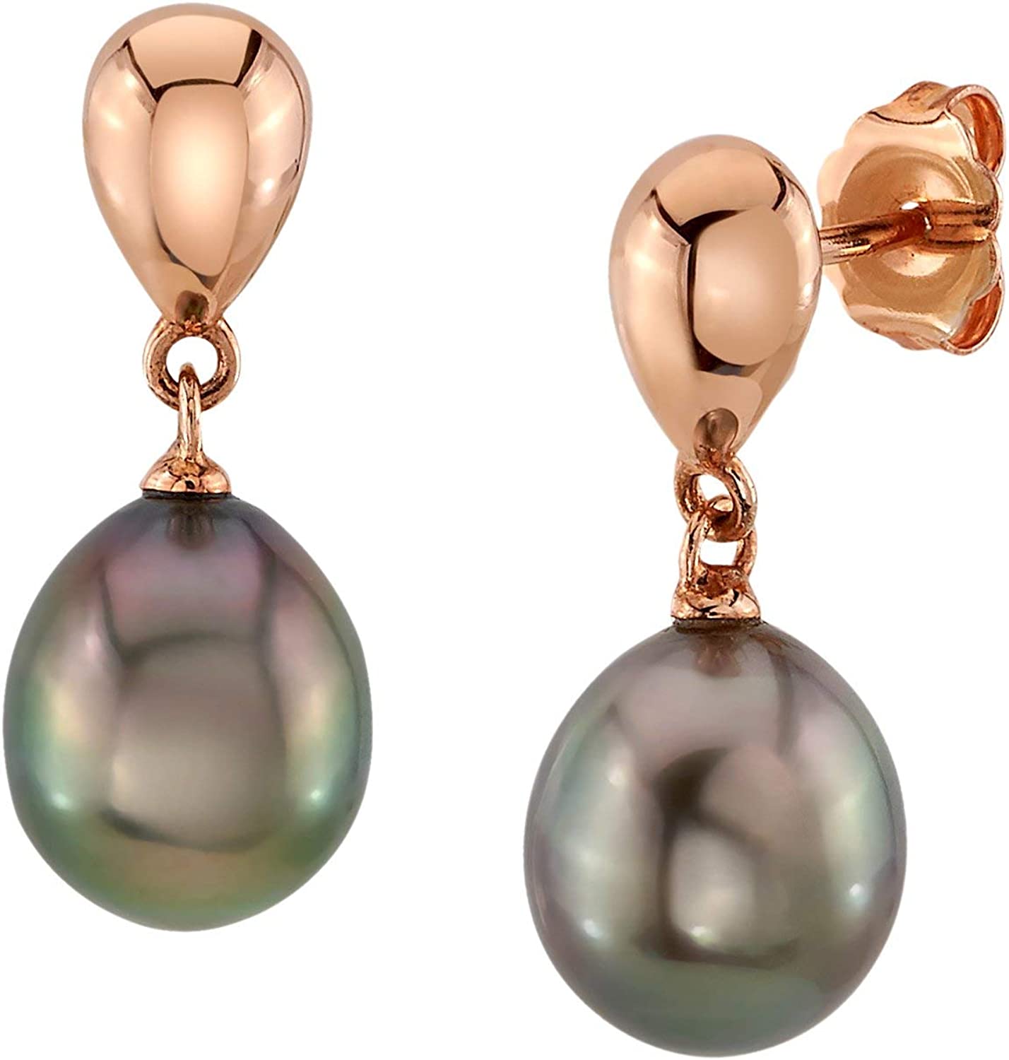 Tahitian Drop South Sea Pearl Rose Gold Plated Ava Earrings