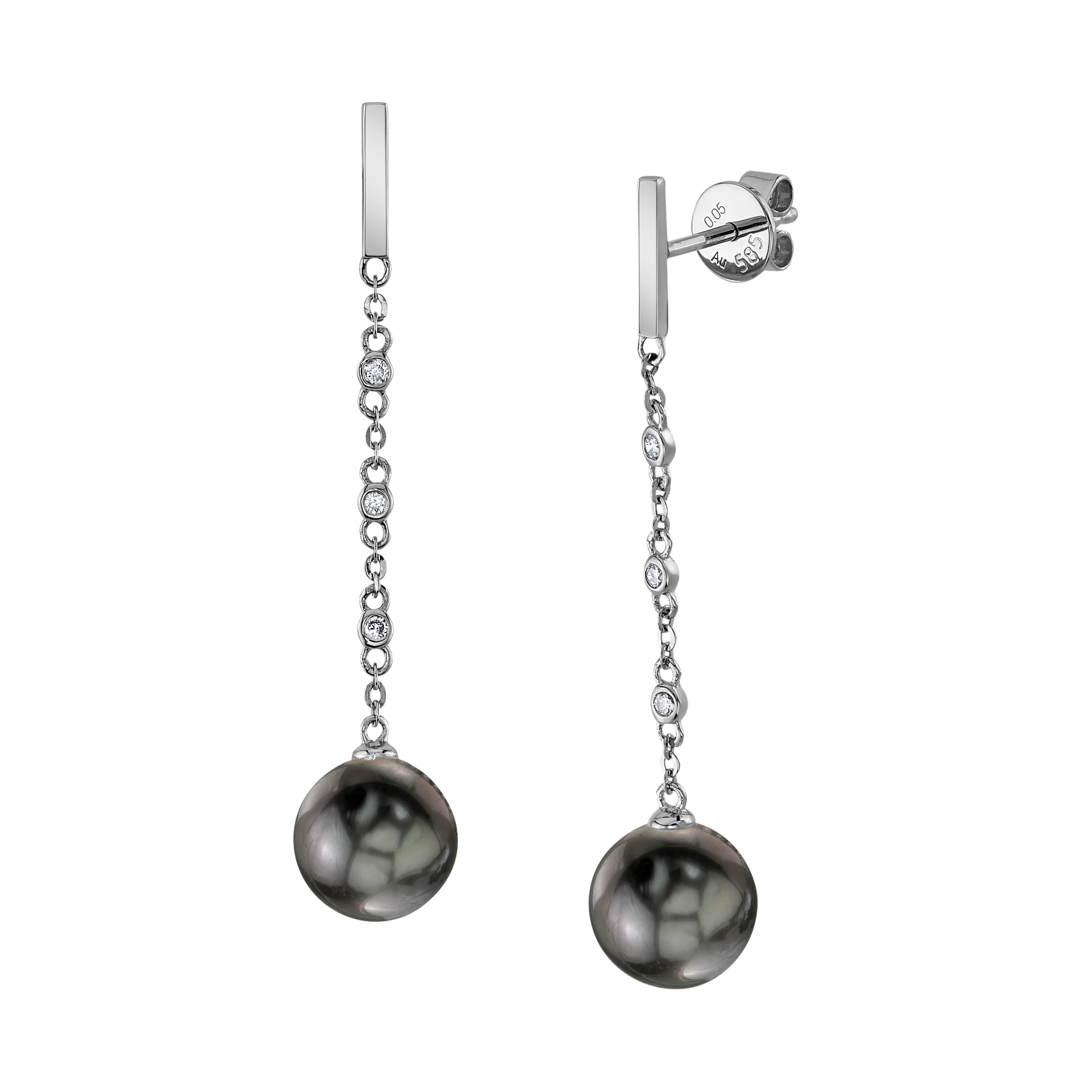 Tahitian South Sea Pearl & Diamond Estelle Earrings