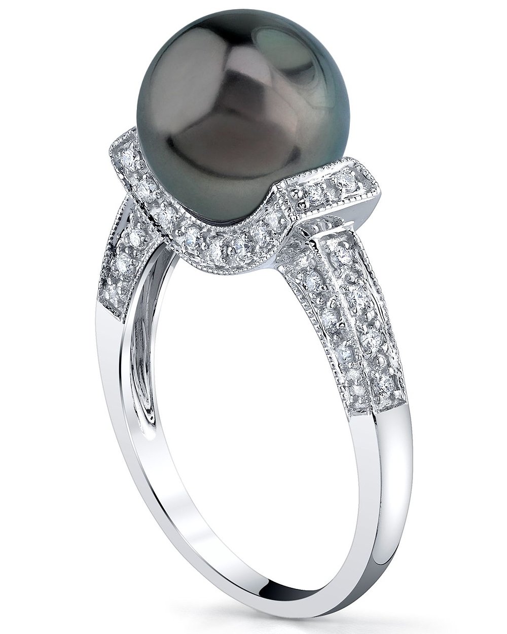 Tahitian South Sea Pearl Sparkling Jewel Ring